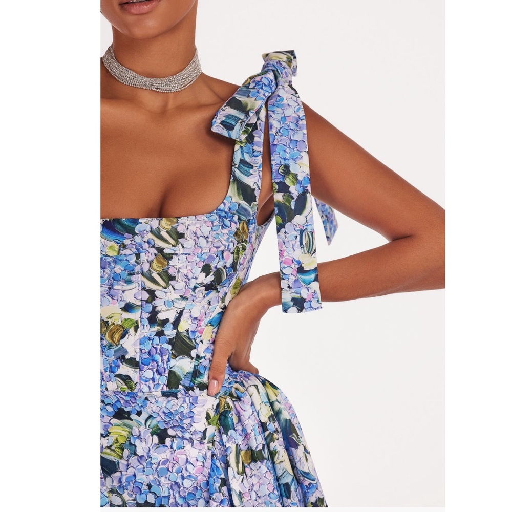 Milla Blue Hydrangea Strapped Maxi Dress - Picture 3 of 8